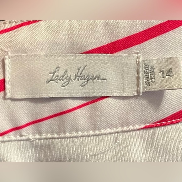 Lady Hagen White Skort with Blue, Pink & Navy Chevron Stripe Detail | Size 14 - Picture 7 of 8